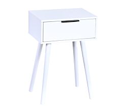 KESPER 1597013 Nachttisch mit Schublade, weiß im schlicht modernem Design