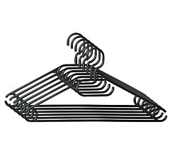 KESPER 16771 Kleiderbügel, 6er-Set, schwarz, Kunststoff
