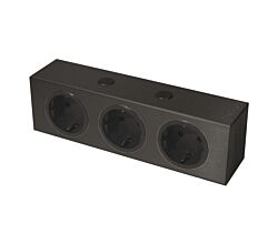 THEBO 175098 Steckdosenelement ST 3090 ST/3 in SCHWARZ mit 3 Steckplätzen / Mehrfachsteckdose