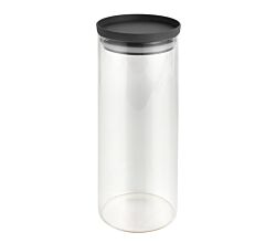 METALTEX 187216000 Aroma Line Vorratsglas rund 1500 ml aus Borosilikatglas, Deckel mit Silikondichtung, stapelbar