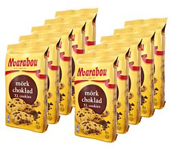 10er SET Marabou Cookies Zartbitter 184 g / XL Cookies Mörk choklad / Kekse mit mit Splittern von dunkler Schokolade
