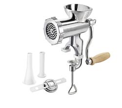 METALTEX 251724000 Fleischwolf JACK-8 aus Aluminium mit Holzkurbel, Größe 8 / Hackbereiter