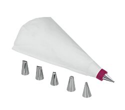 Metaltex 252407000 Spritzbeutel mit 6 Inox Tüllen