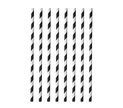 Metaltex 253131000 Trinkhalme aus Papier 40 Stück schwarz/weiss