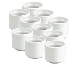 10er SET PILLIVUYT 271340BL1 Eierbecher Europe aus weißem Porzellan Ø 4,8 cm