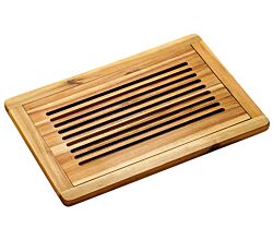 KESPER 28105 Brot-Schneidebrett mit abnehmbarem Schneiderost aus Akazienholz 47,5 x 32 x 2 cm