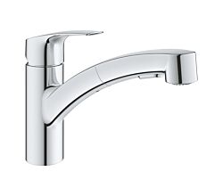 GROHE 30305001 Küchenarmatur Eurosmart Einhand-Spültischbatterie mit herausziehbarer Spülbrause, 1/2 Zoll, chrom