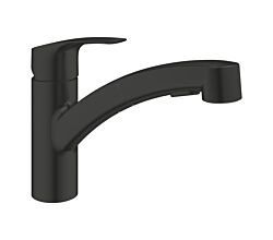 GROHE 303052431 Küchenarmatur Eurosmart Einhand-Spültischbatterie mit herausziehbarer Spülbrause, 1/2 Zoll, matt black