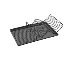 METALTEX Wingtex Spülkorb mit Schale Lava 50 x 31 cm, TouchTherm, matt schwarz / Geschirrkorb / Abtropfgestell
