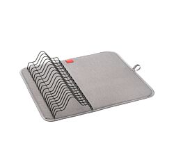 METALTEX 321680000 Drytex Lava Spülkorb mit Microfaser Abtropfmatte 45 x 40 x 7 cm TouchTherm, matt schwarz / Abtropfgestell
