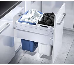 Hailo 3270461 LAUNDRY CARRIER 450 Wäschesortierer 2-fach mit Überauszug und Dämpfung / HAILO 3270-46 / Wäschebox / Wäschekorb