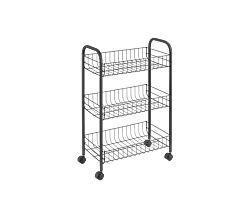 METALTEX 344403000 Lugano Lava Allzweckwagen 3 Etg. 41 x 23 x 63 cm TouchTherm, matt schwarz