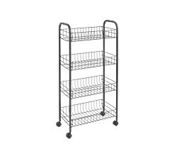 METALTEX 344504000 Ascona Lava Allzweckwagen 4 Etg. 41 x 26 x 86 cm TouchTherm, matt schwarz