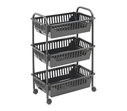 METALTEX 344543000 Oslo LAVA Allzweckwagen mit 3 Etagen / Rollregal, Höhe 63 cm, TouchTherm