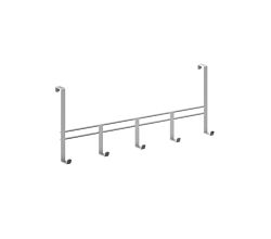 METALTEX 350930000 Türhängeleiste 38 cm mit 5 Haken, Polytherm, silbermetallic / Raumsparer