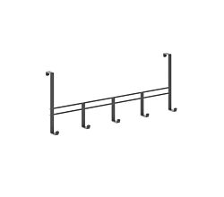 METALTEX 351930000 Türhängeleiste LAVA 38 cm mit 5 Haken, TouchTherm, matt schwarz / Raumsparer