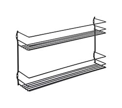 METALTEX 361432000 Lava Gewürzregal PEPITO mit 2 Etagen 36 x 8 x 19 cm, TouchTherm, matt schwarz