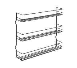 METALTEX 361433000 Lava Gewürzregal PEPITO mit 3 Etagen 36,5 x 8 x 31,5 cm TouchTherm, matt schwarz