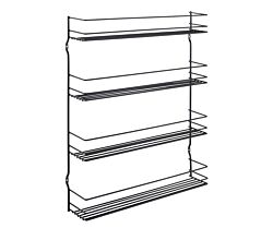 METALTEX 361434000 Lava Gewürzregal PEPITO mit 4 Etagen 36 x 8 x 45 cm, TouchTherm, matt schwarz