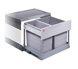 HAILO 3644821 Abfalltrennsystem 30 (18+12) Liter RAUMSPAR TANDEM S PLUS 18/12 mit Ausfahrautomatik