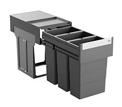 HAILO 366692 AS TANDEM 8/8/8 Abfallsorter mit 24 (3x8) Liter Abfallvolumen ab 40 cm Schrankbreite
