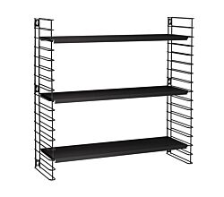 METALTEX 377603080 Bücherregal TOMADO mit 3 schwarzen Böden u. schwarzen Seiten / Hängeregal / TOMADO-Regalsystem
