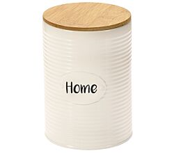 KESPER 38260 Aufbewahrungsdose HOME, Metall mit Bambusdeckel, Ø 11 x H 15,5 cm / Vorratsdose
