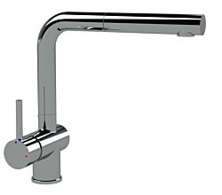 AquaCucina 45008-00 Armatur LAGO S in Chrom mit ausziehbarem Auslauf / Küchenarmatur / Hebel links