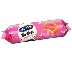 McVitie's Tartlets Raspberry 100 g / Kekse mit Cremefüllung / Himbeerkekse