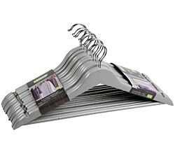KESPER 47166 Formkleiderbügel, 12er Pack, Holz, grau
