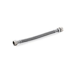 Flexibler Edelstahlschlauch 300 mm mit 3/8 Zoll Verschraubung und 3/8 Zoll Quetschverbindung / Anschlussschlauch
