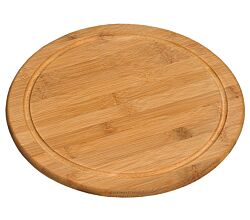 KESPER 58442 Fleischteller Ø 25 cm aus FSC®-zertifiziertem Bambus / Vesperteller / Pizzateller / Holzteller / Schneidebrett