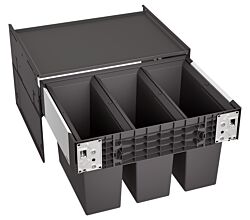 BLANCO 526204 SELECT II 60/3 Abfallsystem 45 (3x 15) Liter für 60 cm Schrankbreite / Frontanbindung