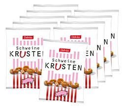10er SET Delvita Schweinekrusten 125 g / Speckkrusten / Knabberei / low carb Snack