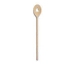 METALTEX 570318000 Kochlöffel oval 30 cm aus Buchenholz, Motiv Tannenbaum / Backzubehör / Kochzubehör