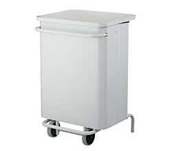 Rossignol 57251 COLLECROULE CARENE fahrbarer Treteimer mit Pedal, 70 Liter, weiß