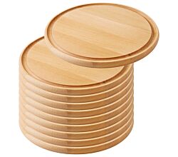10er SET METALTEX 580058000 Schneidebrett Ø 25 cm mit Saftrille aus Buchenholz / Schneidbrett