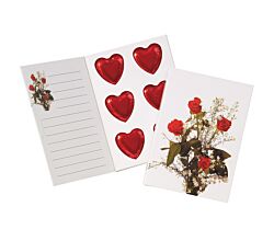 Grußkarte "Rosenmotiv" 54 g / Schokolade Herzen / Valentinstag / Muttertag