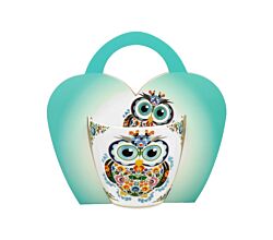 DUO ETNO Becher 460 ml ETNO OWL in Tragetasche, New Bone China Porzellan