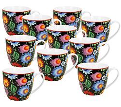 10er SET DUO ETNO Becher 460 ml ETNIC New Bone China Porzellan