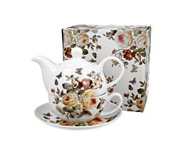 DUO FLORAL Tasse mit Teekanne ZAHRA New Bone China Porzellan