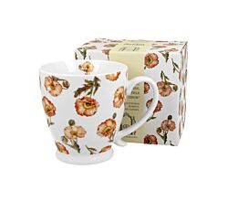 DUO FLORAL Jumbobecher 480 ml WILD POPPIES mit Fuß, New Bone China Porzellan