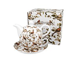 DUO ANIMALS Tasse mit Teekanne BIRDIES New Bone China Porzellan