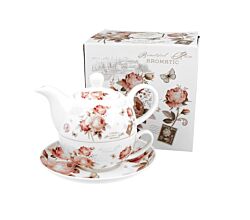 DUO FLORAL Tasse mit Teekanne SECESSION New Bone China Porzellan