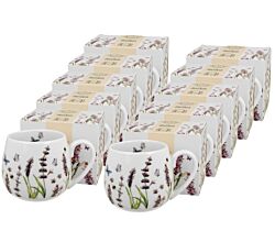 10er SET DUO FLORAL Fassbecher 430 ml CLASSIC LAVENDER New Bone China Porzellan