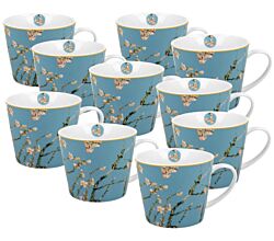 10er SET DUO ART GALLERY Jumbobecher 610 ml ALMOND BLOSSOM New Bone China Porzellan
