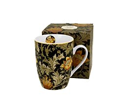 DUO ART GALLERY klassischer Becher 360 ml CHRYSANTHEMUM New Bone China Porzellan