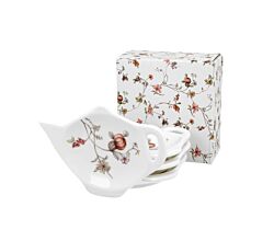 DUO FLORAL 4er-Set Teebeutelhalter SAFA New Bone China Porzellan