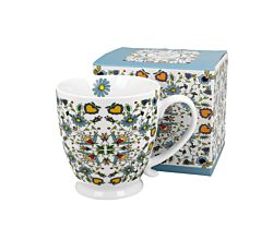 DUO ETNO Jumbobecher 480 ml KASHUBIAN mit Fuß, New Bone China Porzellan