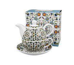 DUO ETNO Tasse mit Teekanne KASHUBIAN New Bone China Porzellan